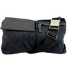Gucci GG Monogram Double Pocket Belt Bum Bag Black Excellent