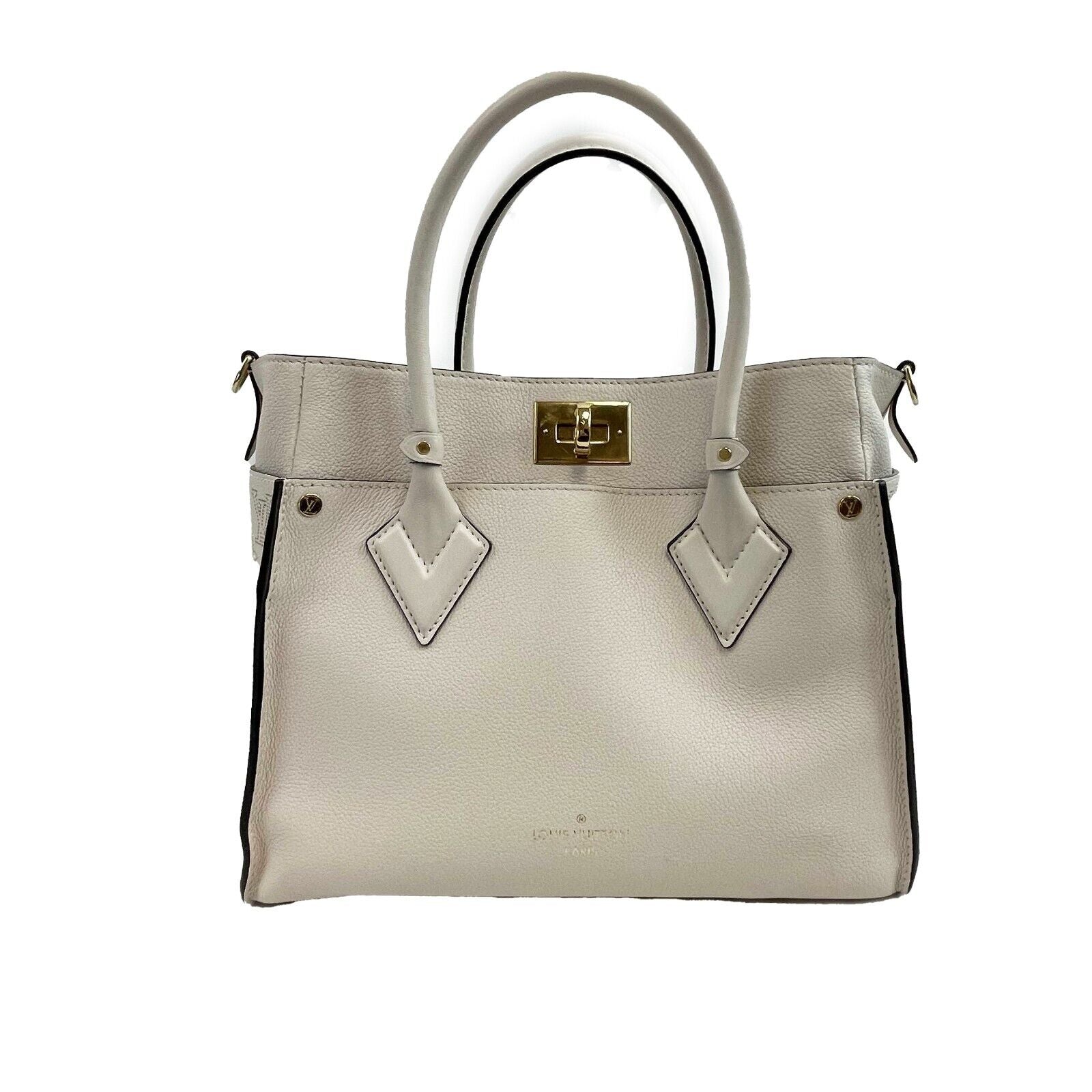 Louis Vuitton - LV On My Side MM Beige Leather Top Handle w