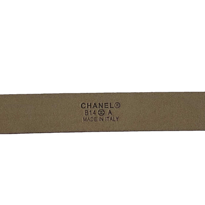 CHANEL B14A Dallas Belt Double Buckle Black and Red Burgundy Leather Belt 90 /36