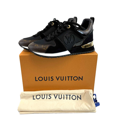 Louis Vuitton Women's Run Away Black and Brown Monogram Sneakers 38 US 8