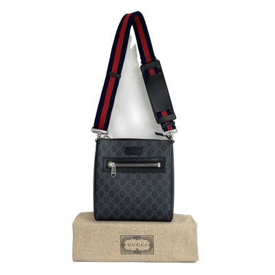 Gucci - New GG Supreme Small Messenger Bag - Black / Gray Canvas Crossbody