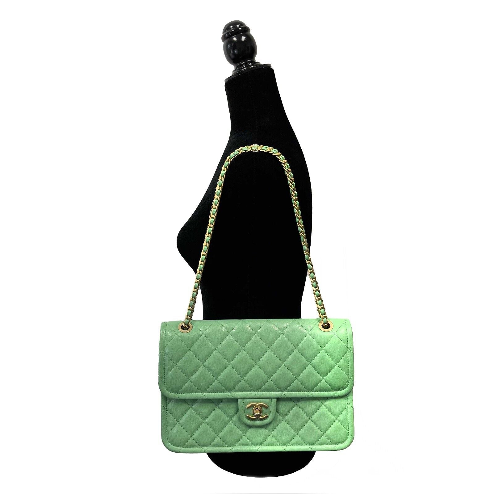 green quilted chanel bag