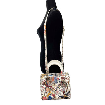 Dior - Medium Lady Dior - Jardin D'Hiver Hand Painted Leather - Top Handle Strap
