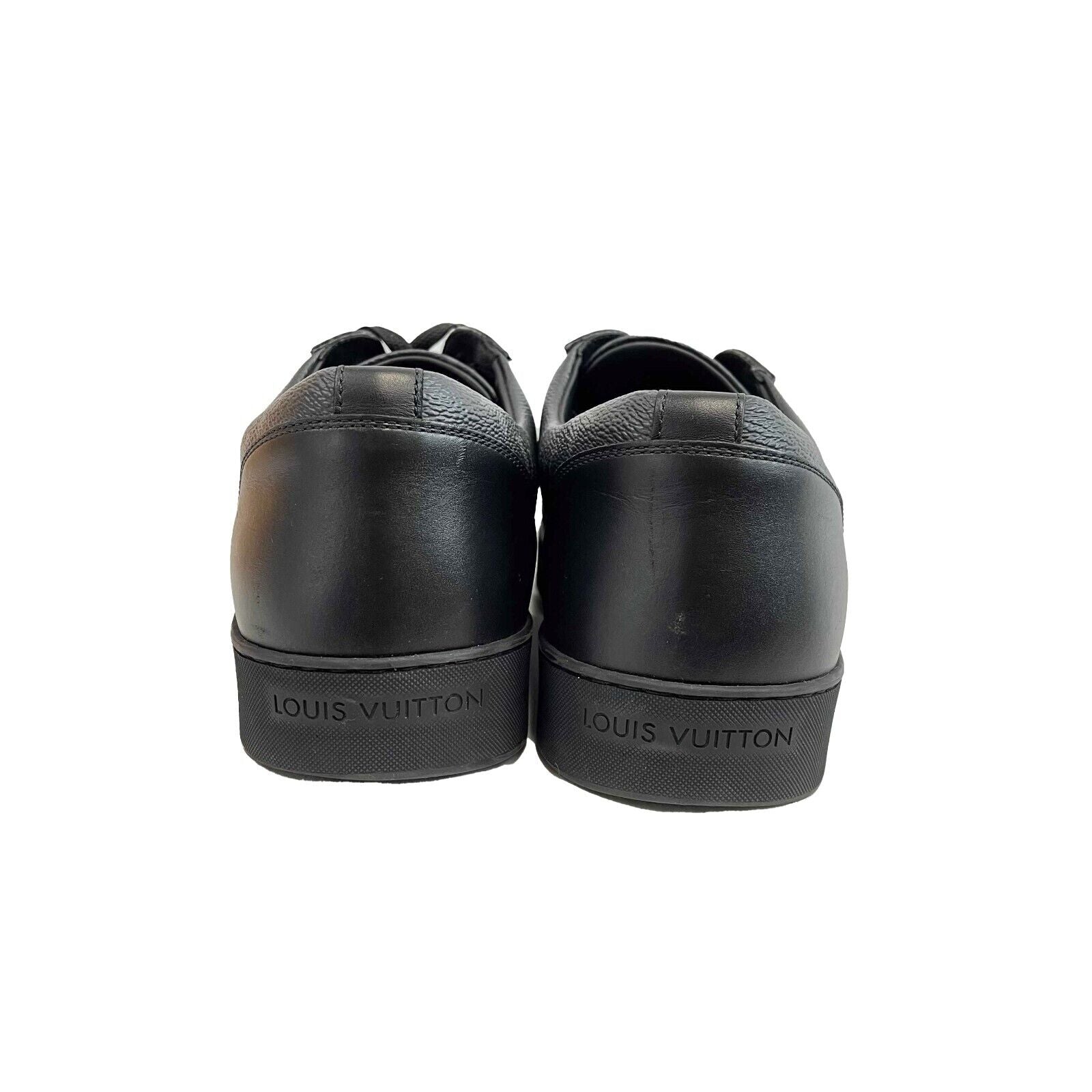 Louis Vuitton Black Derby leather with Silver LV Logo Shoes Size 9