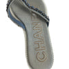Chanel 2020 Interlocking CC Logo Denim Flip Flops 36 US 6 Good BlueWhite
