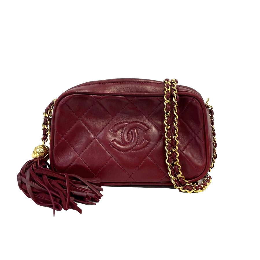Chanel Red Quilted Caviar 'CC' Camera Bag Medium Q6BAST0FR7001