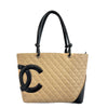 CHANEL - Cambon - Nude Pink / Black CC Leather Tote / Shoulder Bag