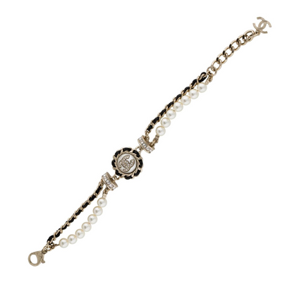 Chanel CC Faux Crystal Pearl Linked Chain Bracelet 2021