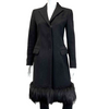 Prada Pristine Fox Fur Trim Black Coat Black 38 US 2
