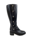 Chanel Calfskin Leather CC Turnlock High Boots Black - 38.5 US 8.5