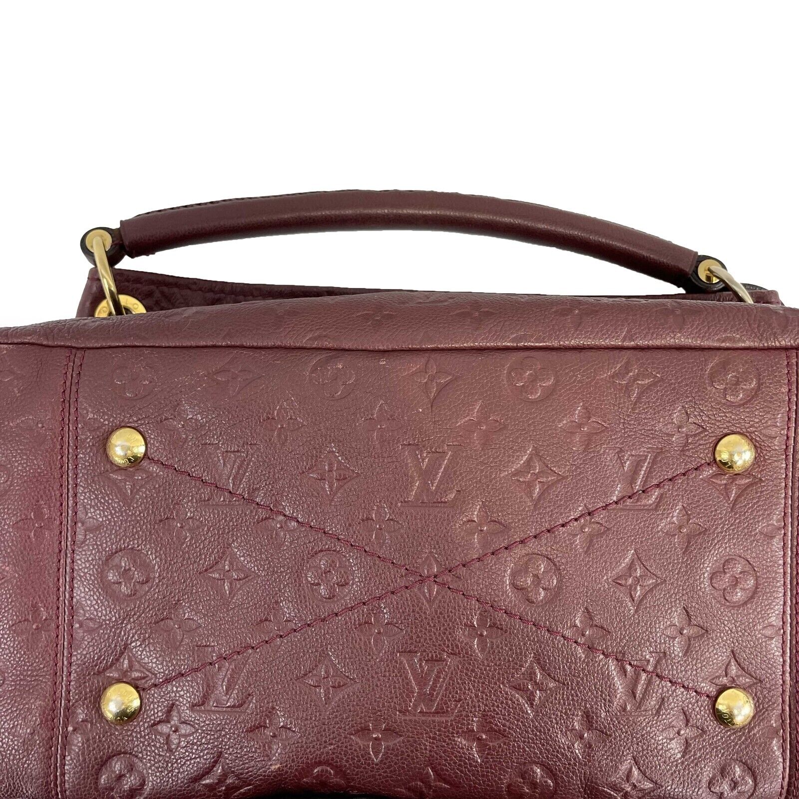 Louis Vuitton Handbag in Matte Burgundy Empreinte Monogram Leather and