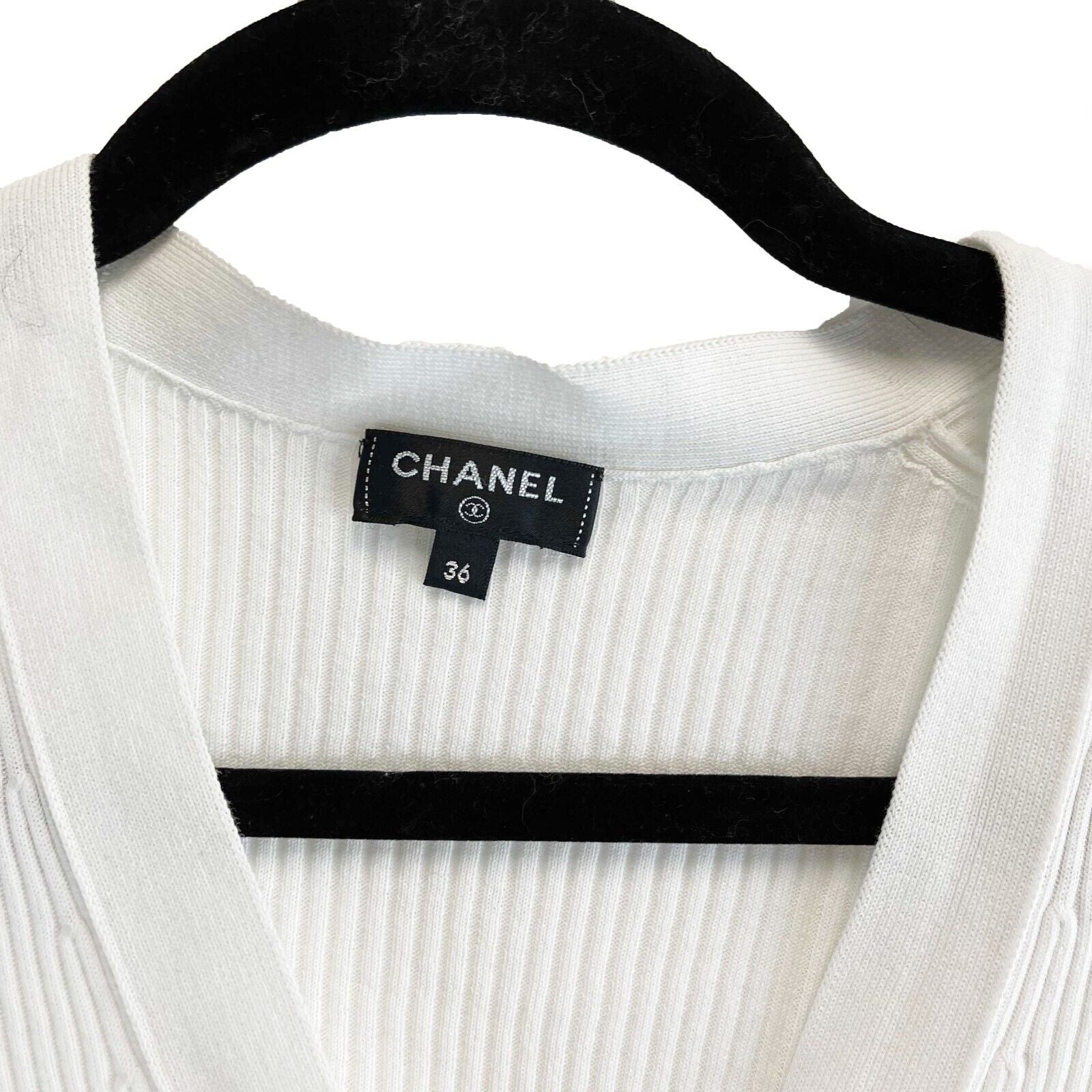 Chanel 17C White Cardigan Sweater