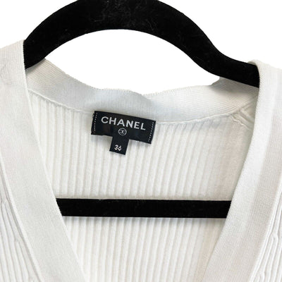 Chanel Chanel 17C White Cardigan Sweater Knitwear White 36 Top US 4