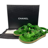 Chanel New w/ Tags 22S NIB Metallic Green Dad Sandals 37 Green US 7 Cgaub