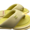 Chanel Lambskin Padded Pool Thong Sandals Yellow 38 US 8 Flip Flop Very Good
