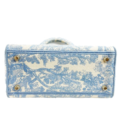 Christian Dior Toile de Jouy Lady D-Lite Bag Embroidered Canvas Cornflower Blue
