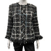 CHANEL - Vintage Frayed Tweed Collarless Blazer - CC Buttons 40 US 8
