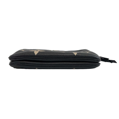 Louis Vuitton - Double Zip Pochette - Black / Beige Leather Crossbody - FULL KIT