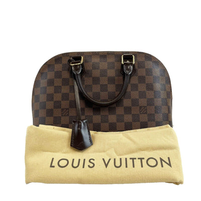 Louis Vuitton Alma Handbag Damier Ebene PM Brown W/ Lock & Keys