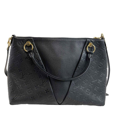 Louis Vuitton V Tote Monogram Empreinte MM Leather Crossbody Black Handbag