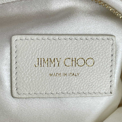 Jimmy Choo Ostrich Feather Callie Tasseled Clutch Cream