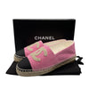 Chanel 23C NIB Tweed Grosgrain CC Pink Gold and Black Espadrilles 37 Pink US 7