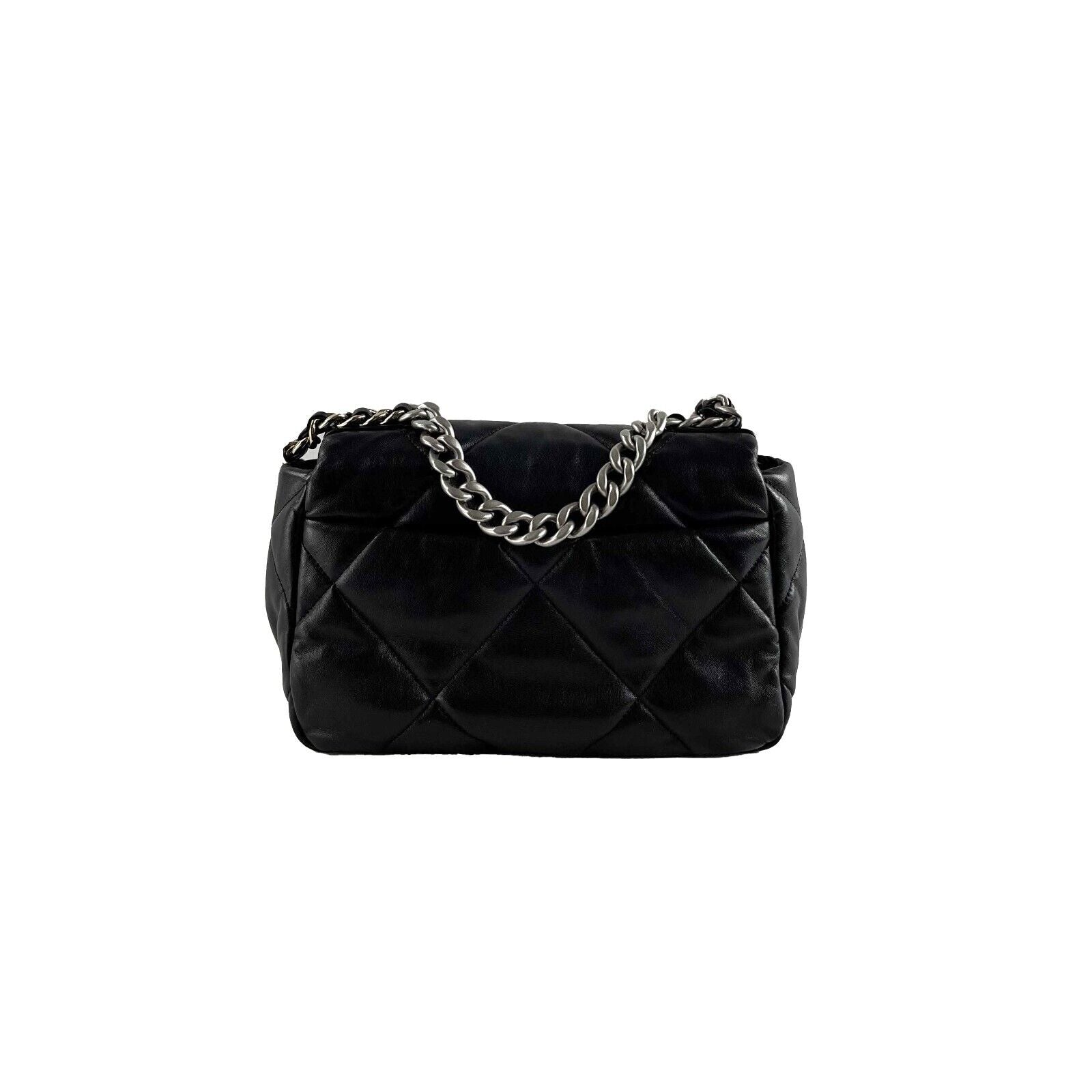 CHANEL - NEW Chanel 19 Medium CC Lambskin Black Flap Shoulder Bag