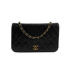 Chanel Vintage Black Quilted Lambskin Small Classic Full Flap Crossbody Bag