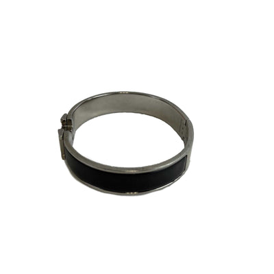 HERMES - Clic H Bracelet - Black Enamel / Silver H Twist Lock