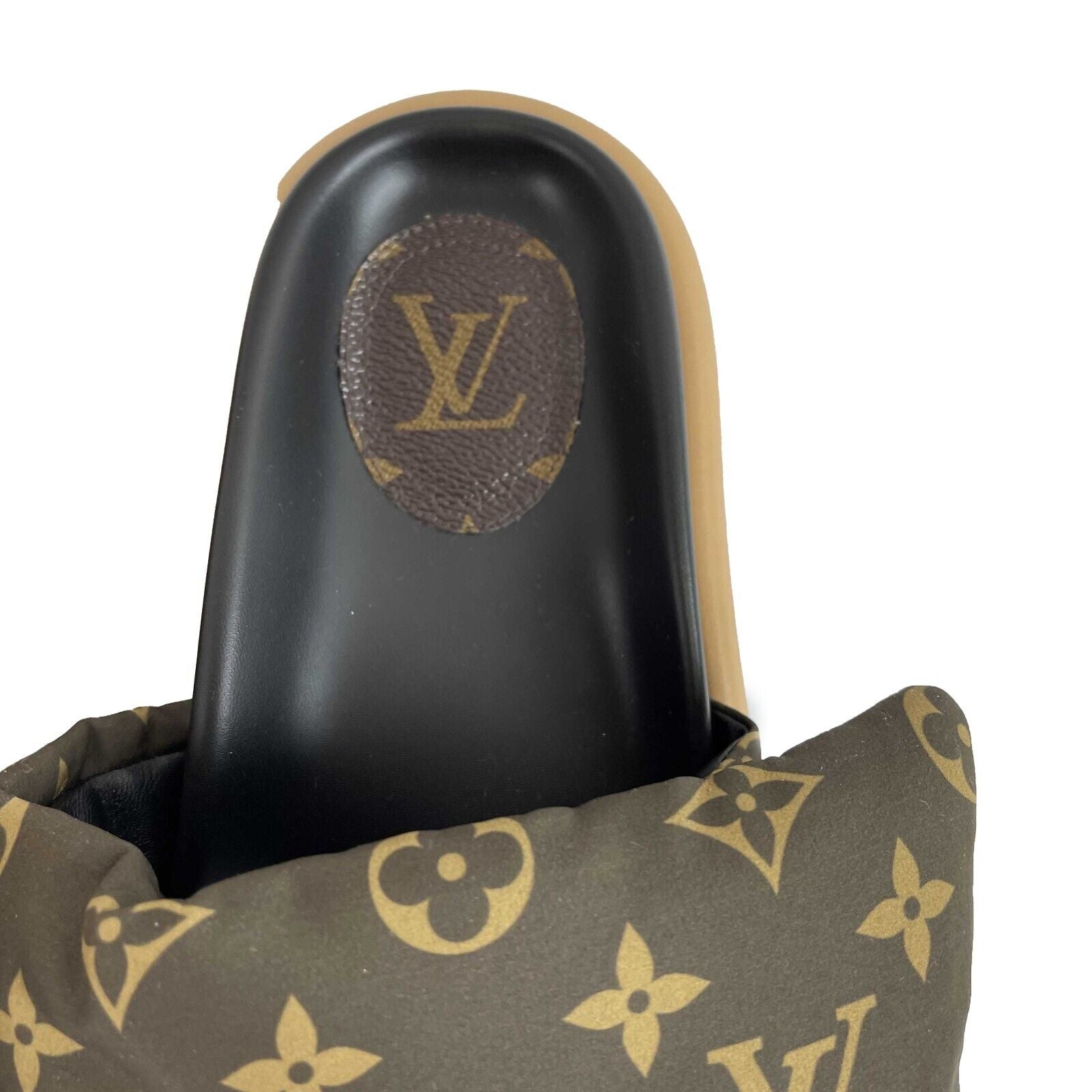 Louis Vuitton Brown Monogram Nylon Pool Pillow Comfort Flat Slides