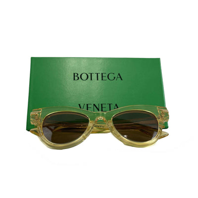 Bottega Veneta Acetate 2022 Yellow Animation Cat Eye Translucent Sunglasses