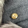 Louis Vuitton Pristine Poncho Cape with Fox Fur Collar Small Dark Gray