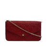 Louis Vuitton -Felicie Pochette-Monogram Empreinte Leather -Red-Handbag