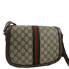 Gucci GG Supreme Monogram Web Small Ophidia Flap Messenger Brown Crossbody Bag