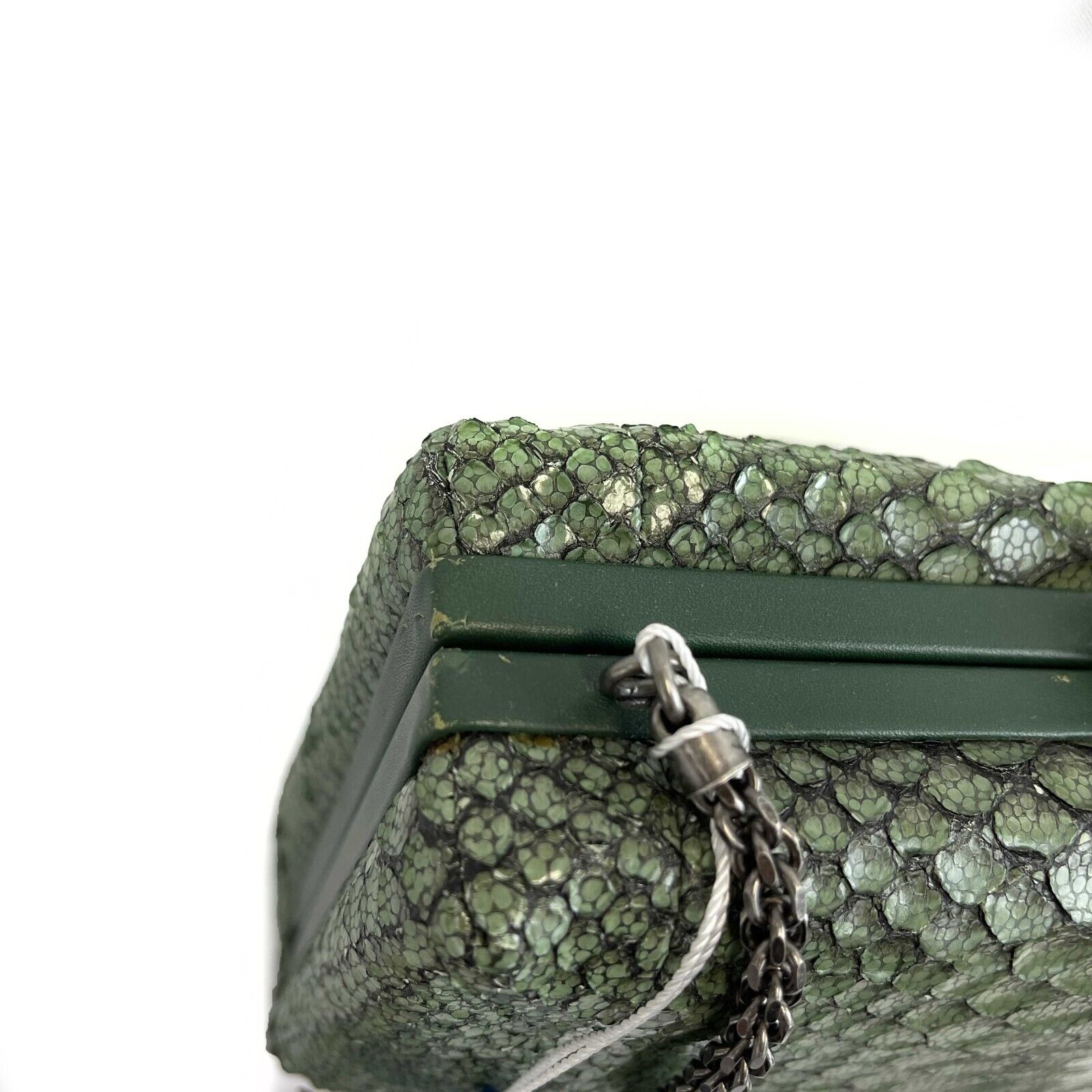 CHANEL - Python Snakeskin Green CC Kiss lock Shoulder Bag