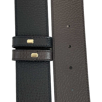Gucci - Excellent - 1973 Reversible Belt - Brown / Black / Gold - Size 95/38