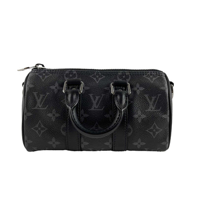 Louis Vuitton Excellent Reverse Monogram Eclipse Keepall XS Black Crossbody Bag