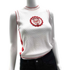 Chanel New w/ Tags 22 white and red sparkle logo patch sweater 34 US 2