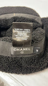CHANEL Excellent Gorgeous CHANEL Shearling / Nylon Trapper Hat Gray / White M
