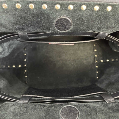 Valentino - Rockstud Drawstring Black Leather Shoulder Bag / Crossbody