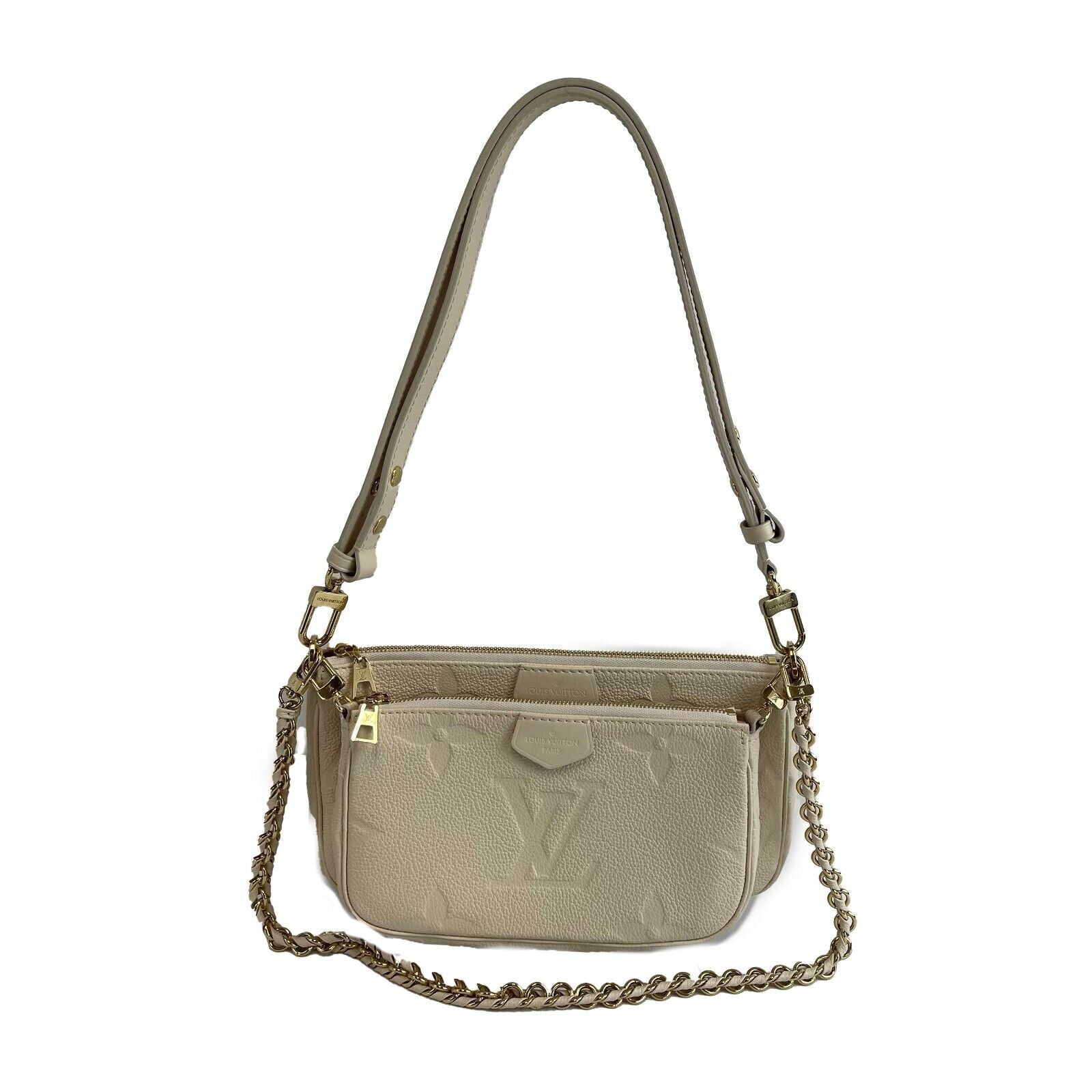Louis Vuitton Cream Monogram Empreinte Leather Multi Pochette Accessories  Louis Vuitton