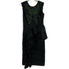 Dries Van Noten - Darrel Sequined Asymmetric Ruffle - Black /Green Dress 34 US 2