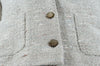Chanel - Metallic Tweed Jacket - Grey, Silver, White - CC Buttons - Size S