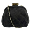 CHANEL - Mini Crossbody Clutch - Black Quilted /Gold-tone - 'CHANEL' Closure