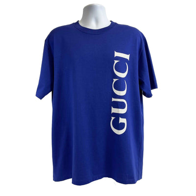 Gucci - Excellent - Men's Logo Print T-shirt - Blue / Purple - Size L
