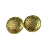 Chanel - Vintage 1980s - Gold Engraved Repeating Script Clip-On Earrings