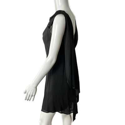 Ann Demeulemeester - Black Sheer Asymmetrical Dress - One Size