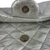 CHANEL - Silver Jumbo Icy Crinkled Leather Flap Bag - Shoulder Bag / Crossbody