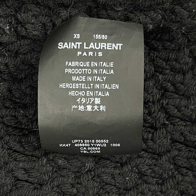 Saint Laurent - YSL - Fringe Knit Pom Pom Tassel Poncho - XS S M