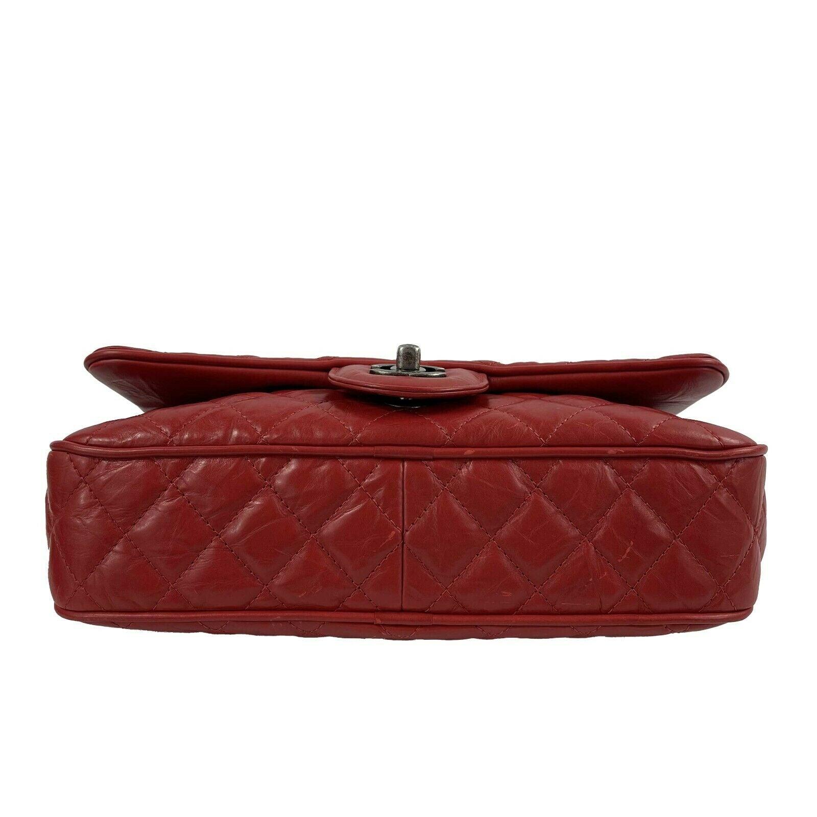 CHANEL - Red Crinkled Leather Boy Chain Flap Bag / Silver-Aged - Shoul -  BougieHabit